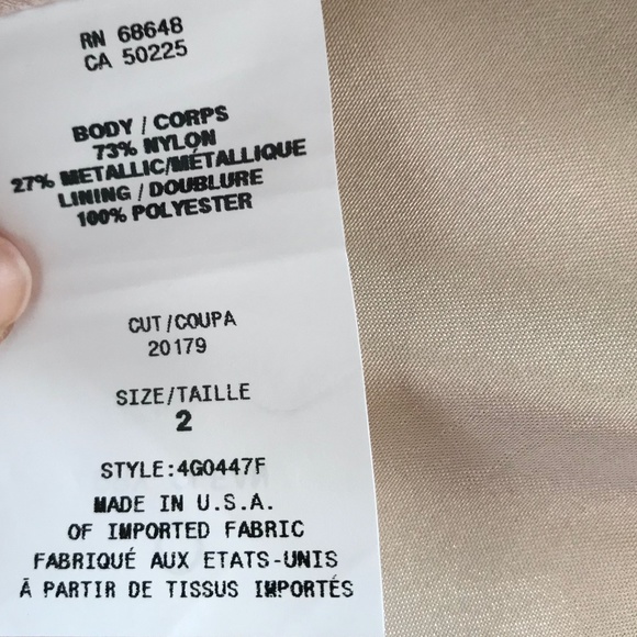 NWT ABS ALLEN SCHWARTZ Metallic Strapless Dress - Picture 7 of 8